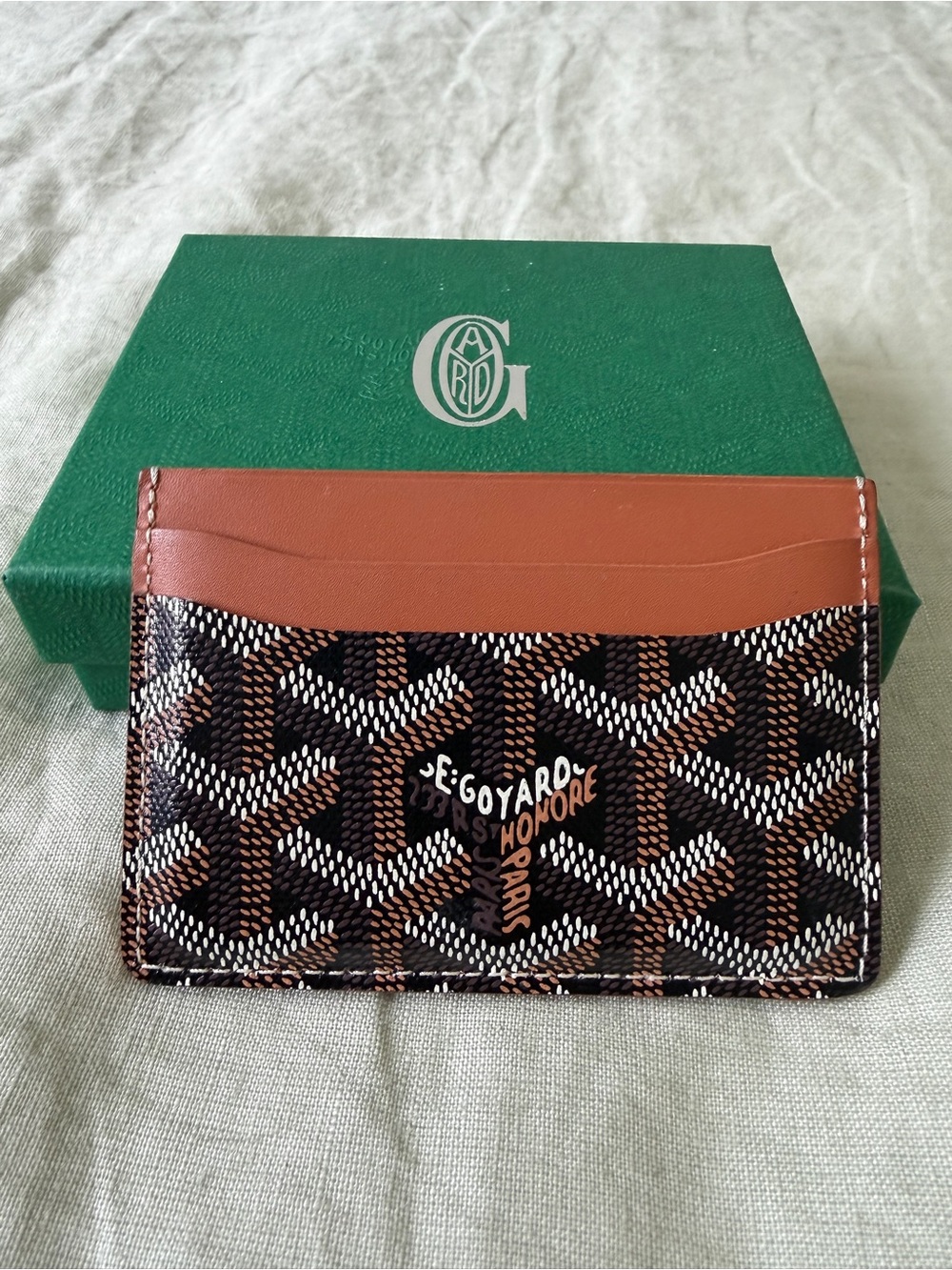 Goyard Brown and Tan Card Holder